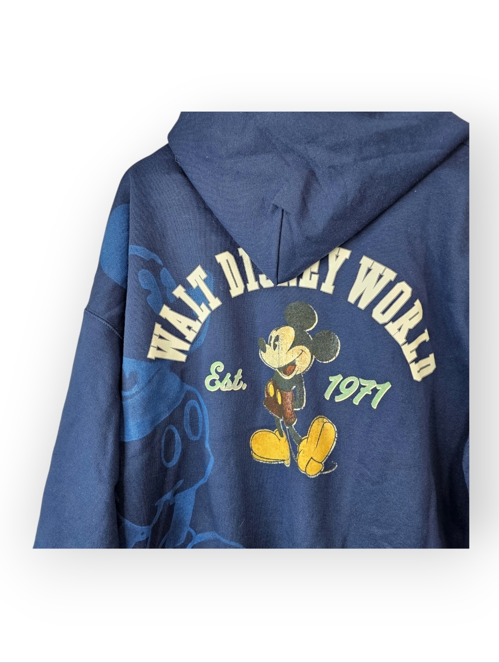 Disneyland Walt Disney World Mickey Mouse Hoodie Mens Blue Full Zip Sweatshirt - Picture 6 of 6
